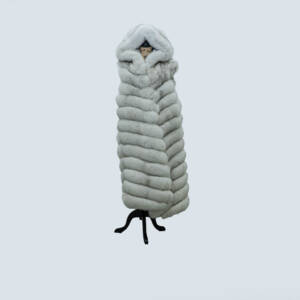 Blue Fox Allure: Chic Dual-Length Vest,