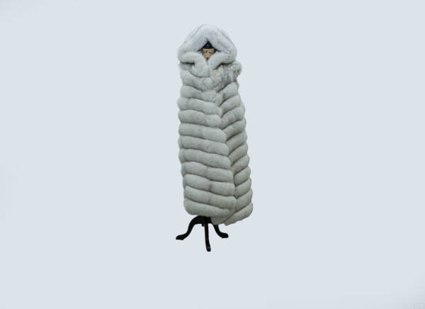 Blue Fox Allure: Chic Dual-Length Vest,