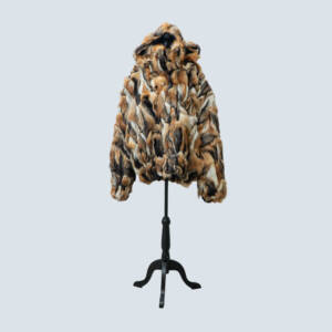 Mens Fox Bomber w/ Hood-Black/Crystal