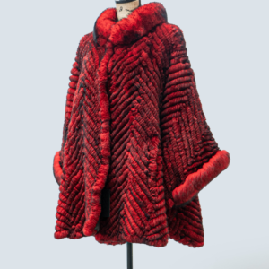 Red and Black Rex Cape with Fox