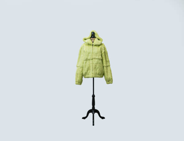 WOMENS LIME GREEN RABBIT JACKET