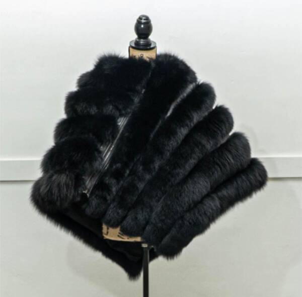 Women’s Black Fox Poncho